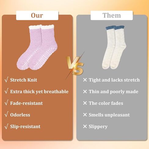 جوارب غامضة مع مقابض للنساء، جوارب ناعمة من القطيفة الدافئة لراحة الشتاء في الأماكن المغلقة، هدية مريحة in Kuwait