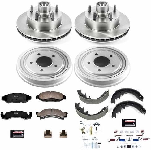 Power Stop KOE15456DK Autospecialty Front and Rear Brake Kit-OE Rotors/Drums & Ceramic Brake Pads For Ford F-150 1987-1989 [Model Specific] in Saudi Arabia