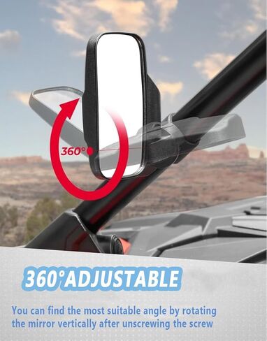 مرآة الرؤية الخلفية UTV لكوبوتا RTV 520 (بنزين، 17.4 HP) 2018-2026، مرايا جانبية قابلة للتعديل للمركبات على الطرق الوعرة، مرايا مركبة خارجية مقاومة للاهتزاز ومقاومة للطقس، B in Kuwait