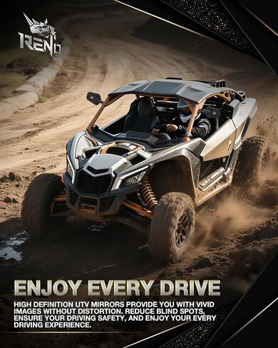 مرايا جانبية RENO X3، مرايا رؤية خلفية من الألومنيوم CNC للخدمة الشاقة UTV متوافقة مع 2017-2025 Maverick X3 Max Xds Xrs Xmr Xrc Turbo RR، استبدال OEM #715002898 (أسود، حزمة من 2) in Saudi Arabia