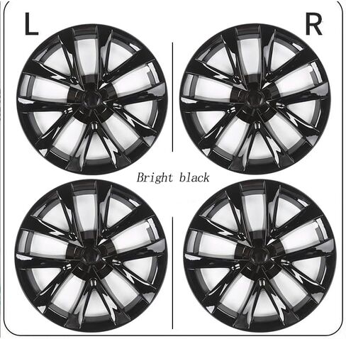18‘’ for Tesla Model 3 2020-2024 Hubcap ABS 18 Inch Gloss Bright Black Wheel Cover Uberturbine No Noise Wheel hub Cap Replacement Set of 4pcs Model 3 Accessories (18Inch, Model 3 18" Arachnid) in Saudi Arabia