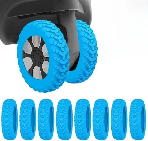 8-piece Thickened Textured Silicone Wheel Covers for Travel Luggage, Universal Wheel Shoe Covers, Noise-Reducing Wheel Guards (Gray) in Saudi Arabia