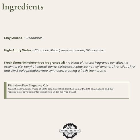 رذاذ الكتان الطبيعي بقوة ريفية، كتان منعش، رذاذ مهدئ للعلاج العطري، غير سام، خالي من الفثالات، آمن للبشرة الحساسة، 118 مل in Kuwait