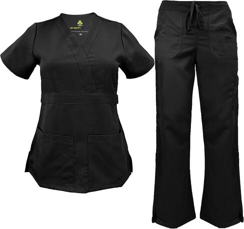 Soft Premium Mock Wrap Professional Work-Wear Women Top and Pant Set 8115-9118 in Saudi Arabia