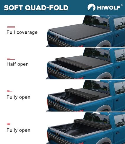 Soft Quad-Fold Truck Bed Tonneau Cover Fits 2022-2026 Tundra 6.5ft Bed (78.7") w/Track System | PRX4 | in Saudi Arabia