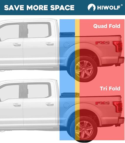 Soft Quad-Fold Truck Bed Tonneau Cover Fits 2022-2026 Tundra 6.5ft Bed (78.7") w/Track System | PRX4 | in Saudi Arabia
