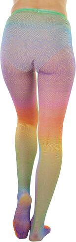 ToBeInStyle Women's Vibrant Rainbow Multicolor Fashion Tights - Fun Novelty Sheer Stockings in Saudi Arabia
