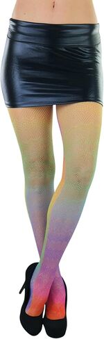 ToBeInStyle Women's Vibrant Rainbow Multicolor Fashion Tights - Fun Novelty Sheer Stockings in Saudi Arabia