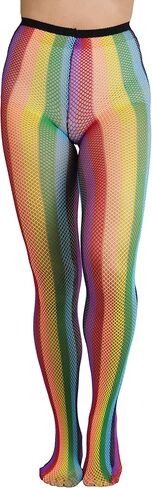ToBeInStyle Women's Vibrant Rainbow Multicolor Fashion Tights - Fun Novelty Sheer Stockings in Saudi Arabia