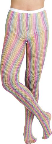 ToBeInStyle Women's Vibrant Rainbow Multicolor Fashion Tights - Fun Novelty Sheer Stockings in Saudi Arabia