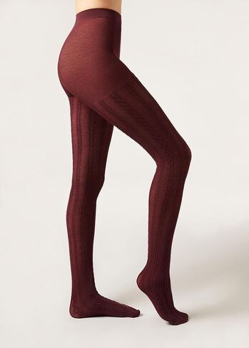 CALZEDONIA Woman's Cable Knit Tights with Cashmere in Saudi Arabia