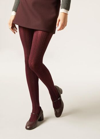 CALZEDONIA Woman's Cable Knit Tights with Cashmere in Saudi Arabia