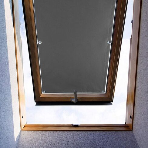 Blackout Roof Skylight Blind Window Curtain for Roof Windows with Sucker UV Protection Without Drill and Easy InstallationSucker（Grey,18.9"x41.3" in Saudi Arabia