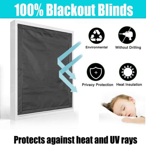 Blackout Roof Skylight Blind Window Curtain for Roof Windows with Sucker UV Protection Without Drill and Easy InstallationSucker（Grey,18.9"x41.3" in Saudi Arabia