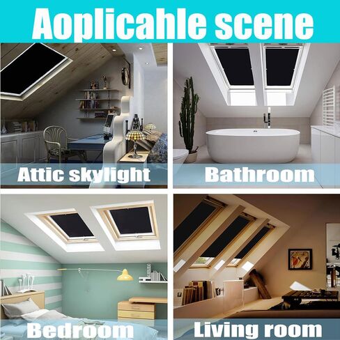 Blackout Roof Skylight Blind Window Curtain for Roof Windows with Sucker UV Protection Without Drill and Easy InstallationSucker（Grey,18.9"x41.3" in Saudi Arabia
