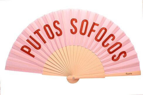 Fisura – Original Folding Fan with Message or Pattern. Handheld Folding Fan for Women. Rave Wood Folding Hand Fan. Fans for Wedding, Party, and Gift (Calor, Black) in Kuwait