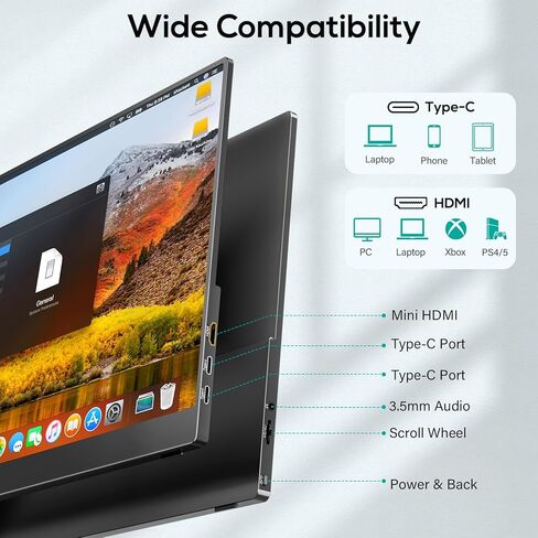 شاشة لمس 15.6 بوصة-Usparkle FHD1920×1080P IPS HDR 60 هرتز تعمل باللمس، شاشة لمس HDMI VGA DVI مع 10 نقاط متعددة اللمس، شاشة VESA مع مكبرات صوت، شاشة تعمل باللمس لأجهزة الكمبيوتر المحمول|كمبيوتر صغير in Saudi Arabia
