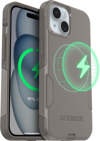 حافظة OtterBox iPhone 15 وiPhone 14 وiPhone 13 Commuter MagSafe Series - سوداء، نحيفة ومتينة، مناسبة للجيب، مع حماية للمنافذ in Kuwait