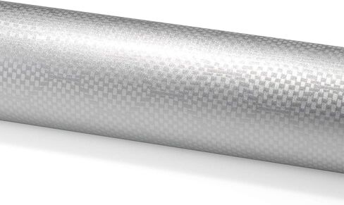 20"x60" (1.6FTx5FT) Silver Honeycomb Carbon Fiber Satin Vinyl Wrap Auto Car Sticker Decal Film Sheet Bubble Free Air Release Technology with Tool Kit in Saudi Arabia