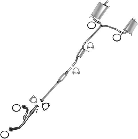 Northeastern Exhaust Direct-Fit Front Pipe Resonators, Pair of Mufflers System Kit Compatible for Honda Accord 1998-2002 3.0L, Free Gaskets and Clamps Included, for 2 Door in Saudi Arabia