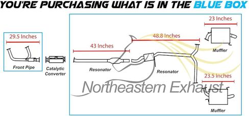 Northeastern Exhaust Direct-Fit Front Pipe Resonators, Pair of Mufflers System Kit Compatible for Honda Accord 1998-2002 3.0L, Free Gaskets and Clamps Included, for 2 Door in Saudi Arabia