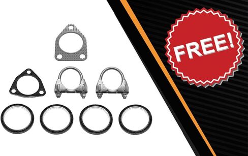 Northeastern Exhaust Direct-Fit Front Pipe Resonators, Pair of Mufflers System Kit Compatible for Honda Accord 1998-2002 3.0L, Free Gaskets and Clamps Included, for 2 Door in Saudi Arabia
