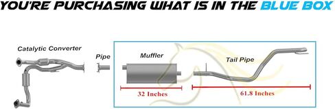 Exhaust Muffler and Tail Pipe Kit Compatible for 2006-2010 Jeep Commander 3.7L, 4.7L, 5.7L | Stainless Steel | Northeastern Exhaust | Free Clamps and Hangers Included | Direct-Fit Replacement in Saudi Arabia