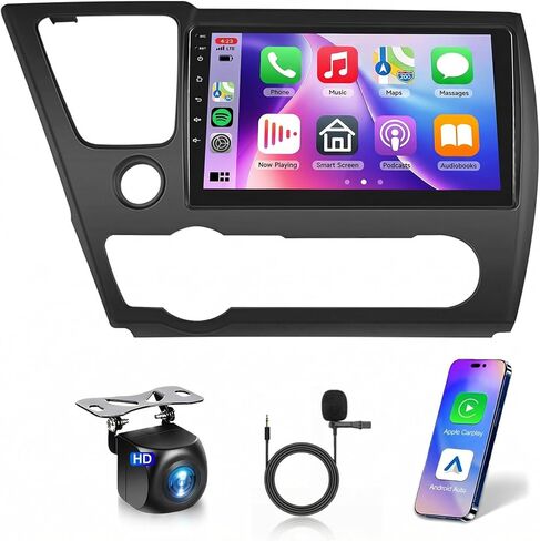 8 Core 4G+64G Car Stereo Radio for Honda Civic 2013-2017 with Wireless CarPlay/Android Auto/DSP/46EQ/9 1280 * 720P IPS Touchscreen/BT 5.0/GPS/WiFi/4G/MirrorLink/AHD Backup Camera in Kuwait