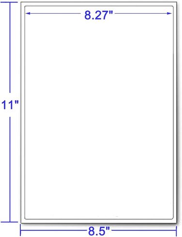 100 ورقة من LabelMore، ورق ملصقات قابل للطباعة، ورقة ورق طابعة لاصقة مقاس 8.5 بوصة × 11 بوصة لطابعات الليزر وطابعات الحبر in Kuwait