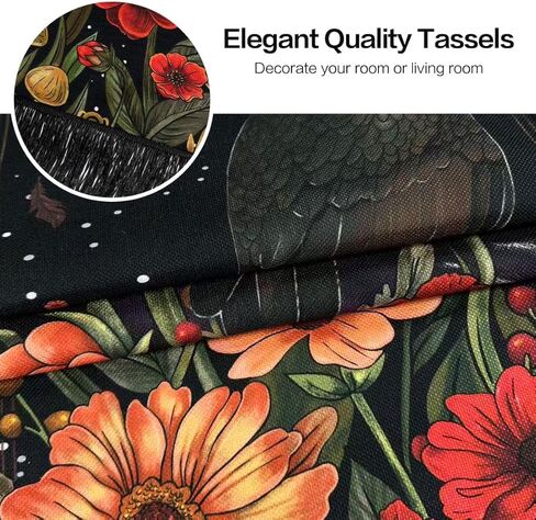 حزمة ARTCREATOR مكونة من قطعتين من ديكور الحائط القوطي ديكور أكاديمي داكن غريب الأطوار، نسيج غراب القط الأسود الغامض القمر الساحر لغرفة النوم وغرفة الفن الجمالي (12.8 × 51.2 بوصة) in Kuwait