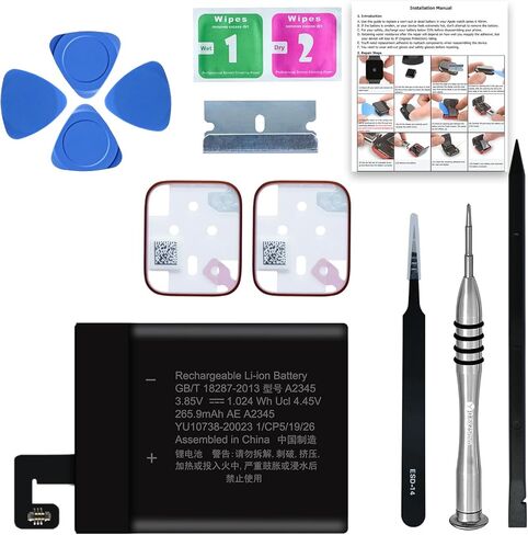 مجموعات استبدال البطارية لسلسلة الساعة 6 مقاس 40 مم متوافقة مع ساعة Apple الجيل السادس موديل A2291 A2293 A2375 مع دليل التثبيت ومجموعات أدوات الإصلاح in Kuwait