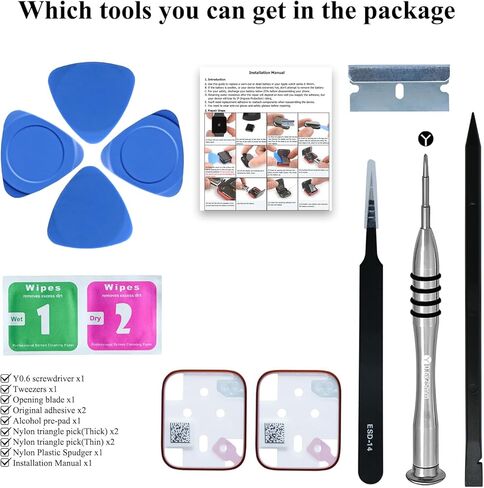 مجموعات استبدال البطارية لسلسلة الساعة 6 مقاس 40 مم متوافقة مع ساعة Apple الجيل السادس موديل A2291 A2293 A2375 مع دليل التثبيت ومجموعات أدوات الإصلاح in Kuwait