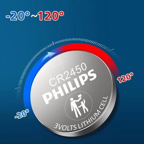 فيليبس CR2450 بطارية 50 حزمة، 3 فولت بطاريات خلية عملة الليثيوم طويلة الأمد CR 2450 بطارية عملة وبطاريات خلية زر in Kuwait