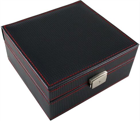 Carbon Fiber Pattern Box Black/RED for 6 Watches Watch CASE in Saudi Arabia