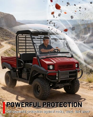StarknightMT 2-IN-1 Mule 4010 Flip Windshield Compatible with Kawasaki Mule 4000 4010 2009-2026, Windproof Full Windows Scratch Resistant Clear Fold Windscreen in Saudi Arabia