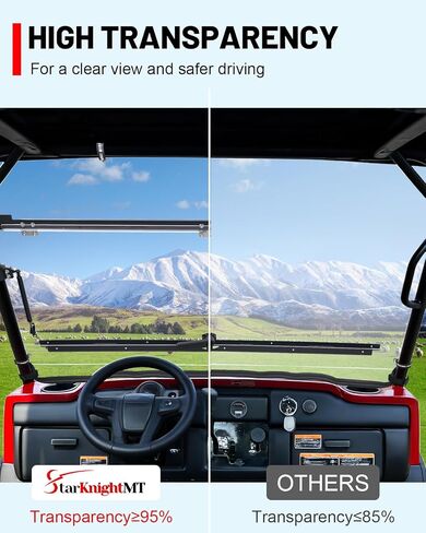 StarknightMT 2-IN-1 Mule 4010 Flip Windshield Compatible with Kawasaki Mule 4000 4010 2009-2026, Windproof Full Windows Scratch Resistant Clear Fold Windscreen in Saudi Arabia