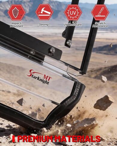 StarknightMT 2-IN-1 Mule 4010 Flip Windshield Compatible with Kawasaki Mule 4000 4010 2009-2026, Windproof Full Windows Scratch Resistant Clear Fold Windscreen in Saudi Arabia