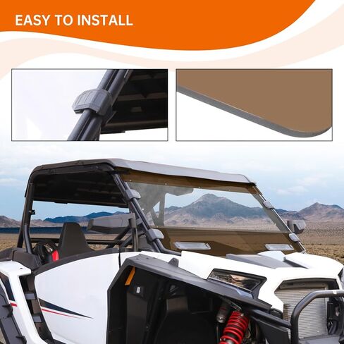 Vented Front Windshield Combined Dark Tinted Windscreen Compatible with Polaris RZR XP 1000 / XP 4 1000 2024 Accessories in Saudi Arabia