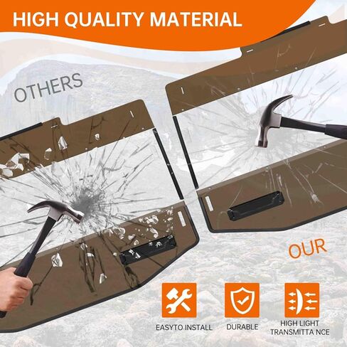 Vented Front Windshield Combined Dark Tinted Windscreen Compatible with Polaris RZR XP 1000 / XP 4 1000 2024 Accessories in Saudi Arabia
