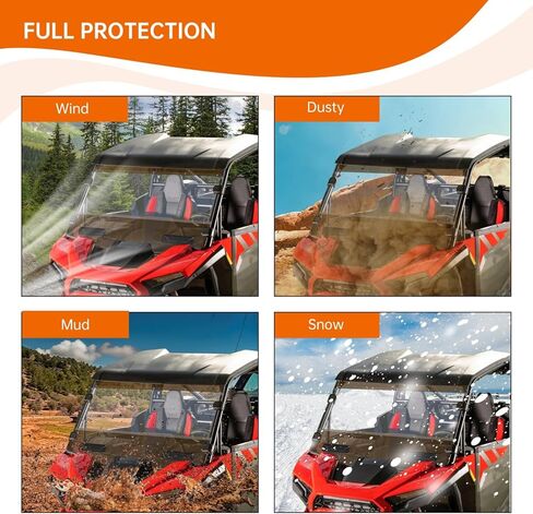 Vented Front Windshield Combined Dark Tinted Windscreen Compatible with Polaris RZR XP 1000 / XP 4 1000 2024 Accessories in Saudi Arabia