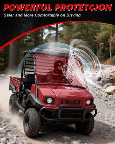 الزجاج الأمامي StarknightMT المقاوم للخدش 4010 متوافق مع Kawasaki Mule 4000 4010 2009-2026، ملحقات UTV للزجاج الأمامي من البولي كربونات المطلية بالصلب الشفاف in Saudi Arabia
