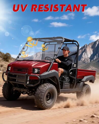 الزجاج الأمامي StarknightMT المقاوم للخدش 4010 متوافق مع Kawasaki Mule 4000 4010 2009-2026، ملحقات UTV للزجاج الأمامي من البولي كربونات المطلية بالصلب الشفاف in Saudi Arabia