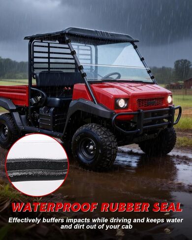 الزجاج الأمامي StarknightMT المقاوم للخدش 4010 متوافق مع Kawasaki Mule 4000 4010 2009-2026، ملحقات UTV للزجاج الأمامي من البولي كربونات المطلية بالصلب الشفاف in Saudi Arabia
