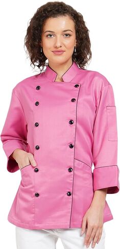 Troz Women Regular Fit 3/4 Sleeve Chef Jacket Food Service Caterers Bakers and Restaruent Professional Uniform in Saudi Arabia