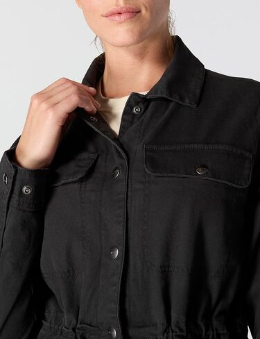 معطف قماشي نسائي من سلسلة ألياف TENCEL من Carhartt، مقاس مريح، أسود، مقاس صغير in Kuwait