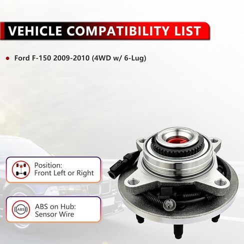 زوج 515119 4WD محمل محور العجلة الأمامية لفورد F-150 2009 2010، عجلة تحمل محور الجمعية 6 العروة ث/ABS in Saudi Arabia