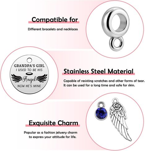 Memorial Gifts for Loss of Grandpa Dangle Charms for Bracelets Necklace In Memory of Grandpa Grandfather Remembrance Keepsake for Granddaughter Grandson Loss of Grandfather Sympathy Jewelry Gifts in Saudi Arabia
