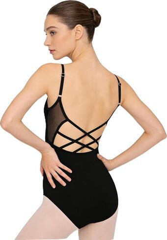 Women Dance Camisole Ballet Leotard with Adjustable Straps, Hollow Back in Saudi Arabia