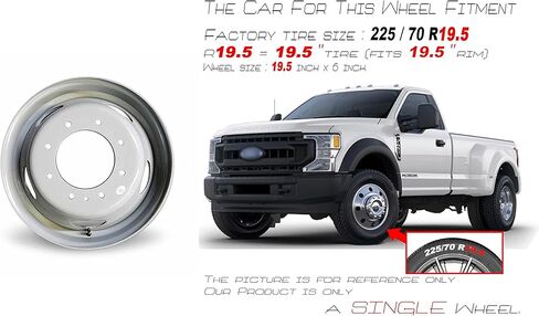 عجلة فولاذية جديدة مقاس 19 بوصة مقاس 19.5X6 8 متوافقة مع Ford E550SD VAN F450SD F550SD 1999 2000 2001 2002 2003 حافة بديلة بتصميم Super Duty Dually OEM in Saudi Arabia