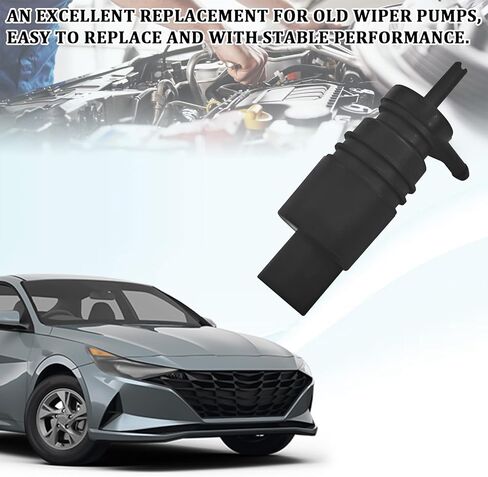 Windshield Washer Pump with Grommet, Car Windshield Wiper Fluid Pump Replacement OEM# 67128362154 67128377612 Universal for BMW Mercedes-Benz Audi Chevy and More Car Accessories (Black) in Saudi Arabia